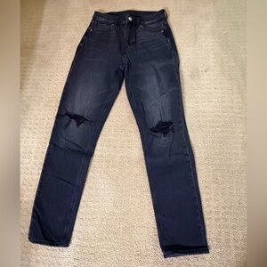 American Eagle Black Distressed Strigid Jeans